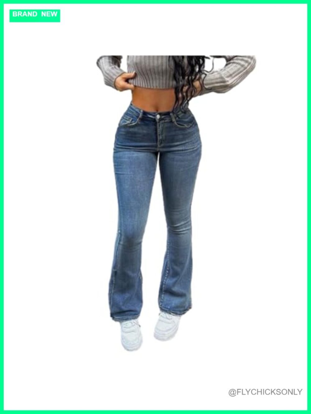 Women's High Waist Bootcut Stretch Jeans Tummy Control Butt Lifting